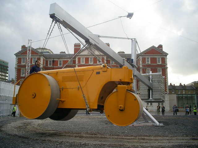 Chris Burden's Steam Roller outside Tate Britain