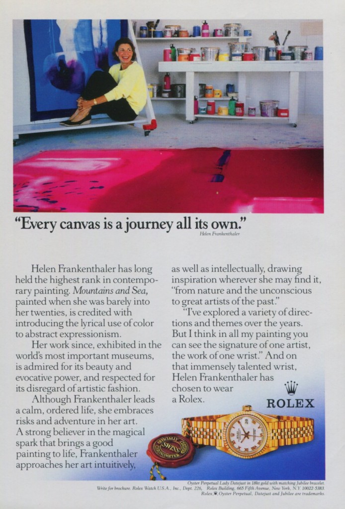 Helen Frankenthaler for Rolex, 1990.