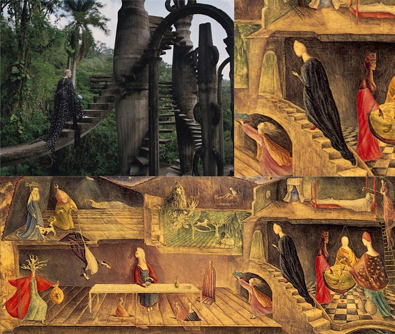 Top left: Tilda Swindon for W Magazine, 2013 Top right and bottom: The House Opposite, Leonora Carrington, c. 1945